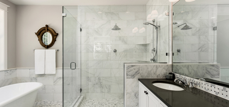 bathroom shower door installation in Orosi